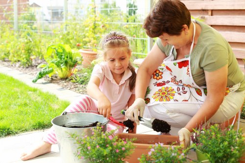 Expert performing deck cleaning with eco-friendly tools