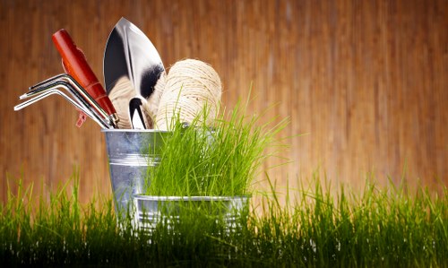 Close up of eco-friendly deck cleaning products and tools