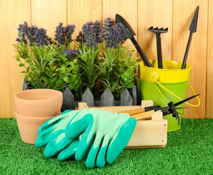 Modern decking maintenance tools in use